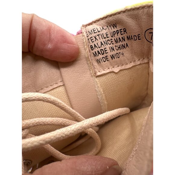 Chase & Chloe Size 7 Las Vegas Print Lace-Up Peep-Toe Ankle Boots - Picture 13 of 14